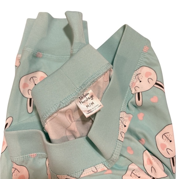 Mint Green Pajama Pants with Bunny Print - Picture 6 of 6